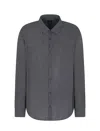 Armani Exchange Chemise À Motif En Coton Mélangé In Deep Navy Logo Twist
