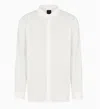 Armani Exchange Regular Fit Cotton And Lyocell Shirt In White