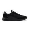 Armani Exchange Mesh Sneakers With Rubber Logo In Black
