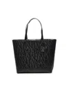 Armani Exchange Shopper Bag With All-over Logo In Black