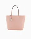 Armani Exchange Shopper With All-over Embossed Logo In Pink