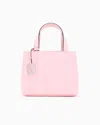 Armani Exchange Shopper With Logo Lettering Embossed All-over In Pink