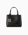 Armani Exchange Shopper Bag With Lettering Logo Print All-over In Black