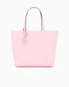 Armani Exchange Shopper With Zip And All-over Embossed Logo Lettering In Pink