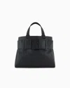 Armani Exchange Large Tote Bag With Double Handles And Shoulder Strap In Black