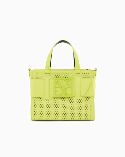 Armani Exchange Shoppers In Technical Fabric In Green