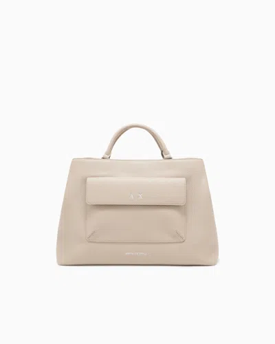 Armani Exchange Shoppers In Technical Fabric In Neutral