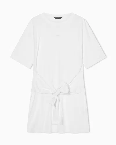 Armani Exchange Short Cotton Dress In White