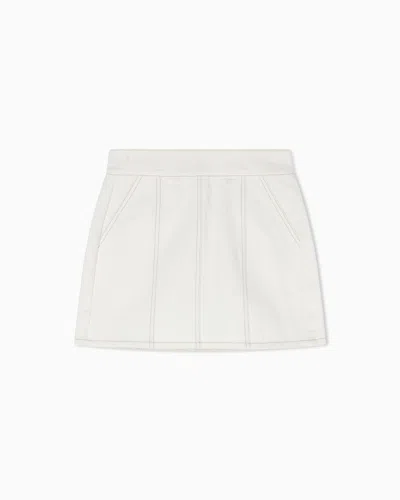 Armani Exchange Short Denim Skirt In White