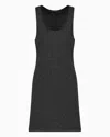 Armani Exchange Short Sheath Dress In Lurex Fabric In Black