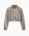 Armani Exchange Short Faux Leather Jacket In Neutral