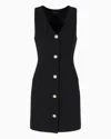 Armani Exchange Button-up Sleeveless Dress In Black