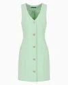 Armani Exchange Button-up Sleeveless Dress In Green