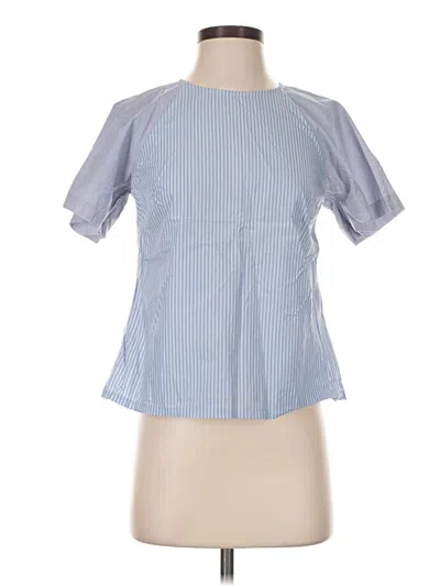 Pre-owned Armani Exchange Short Sleeve Blouse In Blue