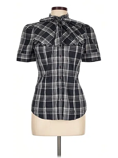 Pre-owned Armani Exchange Short Sleeve Button Down Shirt In Black