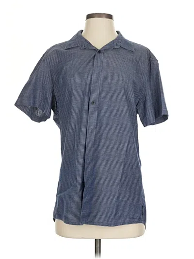 Pre-owned Armani Exchange Short Sleeve Button Down Shirt In Blue