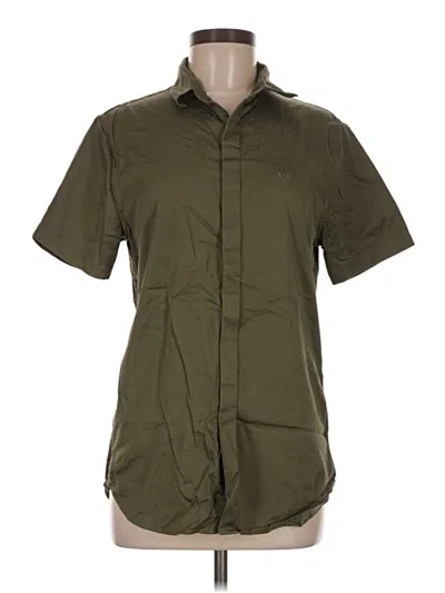 Pre-owned Armani Exchange Short Sleeve Button Down Shirt In Green