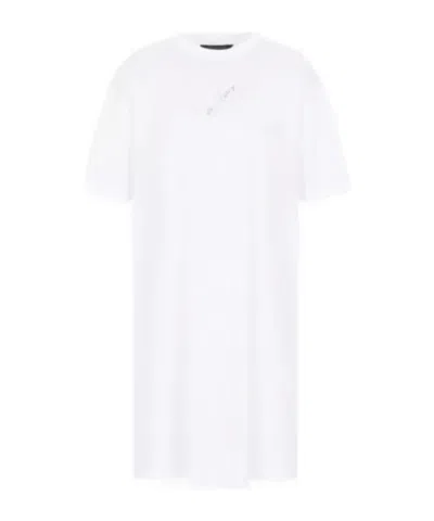 Armani Exchange Short Sleeve Dress In White