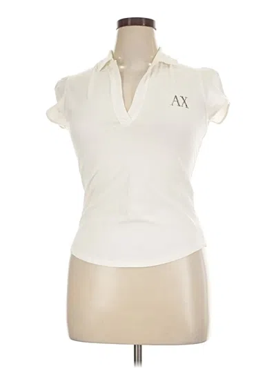 Pre-owned Armani Exchange Short Sleeve Polo Shirt In Ivory