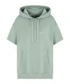Shop Armani Exchange Short Sleeve Sweatshirt In Green