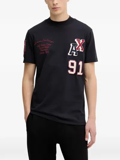 Armani Exchange Short-sleeve T-shirt In Blue