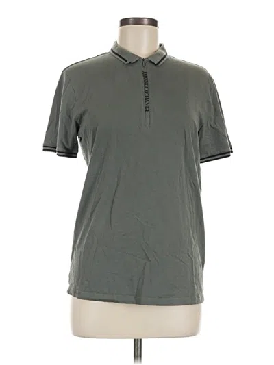 Pre-owned Armani Exchange Short Sleeve Top Gray Collared Neckline Tops