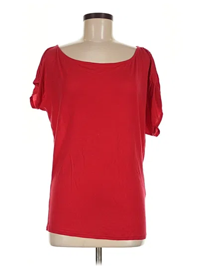 Pre-owned Armani Exchange Short Sleeve Top Red Scoop Neck Tops