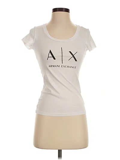 Pre-owned Armani Exchange Short Sleeve T-shirt In Ivory