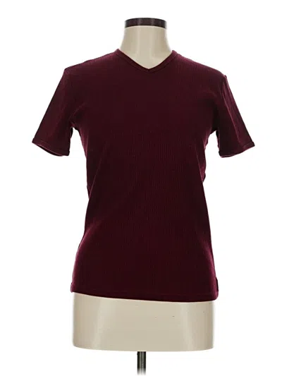 Pre-owned Armani Exchange Short Sleeve Turtleneck In Burgundy