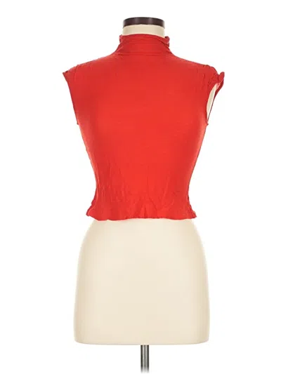 Pre-owned Armani Exchange Short Sleeve Turtleneck In Red