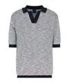 Armani Exchange Short-sleeved Knitted Polo In Melange Cotton In Gray