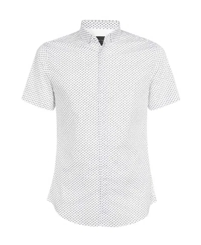 Armani Exchange Short-sleeved Lapel Shirt In White