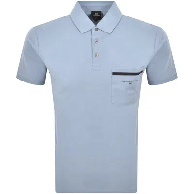 Armani Exchange Short Sleeved Polo Blue