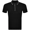 Armani Exchange Polo With Contrasting Logo In Cotton Spandex In Black