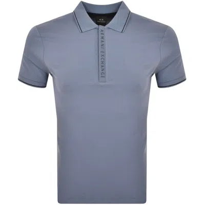 Armani Exchange Short Sleeved Polo T Shirt Blue