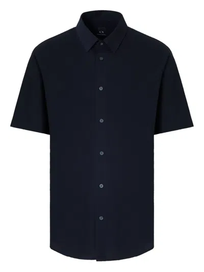 Armani Exchange Short-sleeved Shirt In Blue