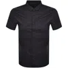 Armani Exchange Slim Fit Short Sleeved Shirt Navy In Navy