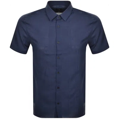 Armani Exchange Short Sleeved Shirt Navy