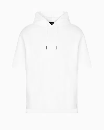 Armani Exchange Short-sleeved Sweatshirt With Logo In White