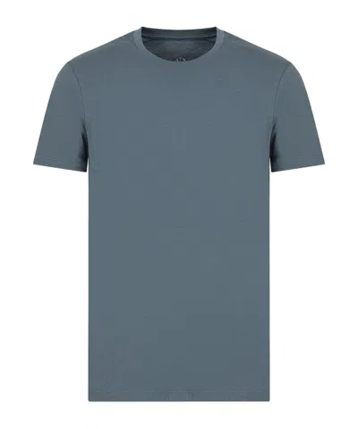 Armani Exchange Short-sleeved T-shirt With Round Neck In Blue