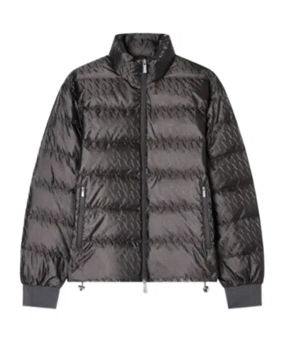 Armani Exchange Short Stand-collar Down Jacket In Black