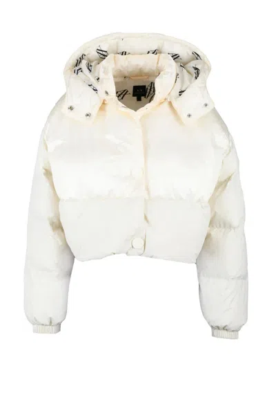 Armani Exchange Short White Down Jacket