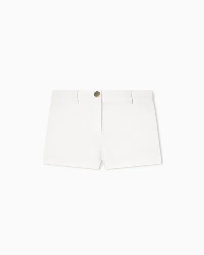 Armani Exchange Shorts In Mixed Fabric In White