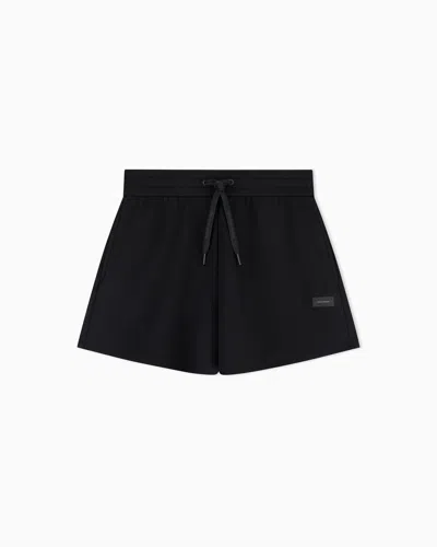 Armani Exchange Shorts In Scuba Stretch Fabric In Black