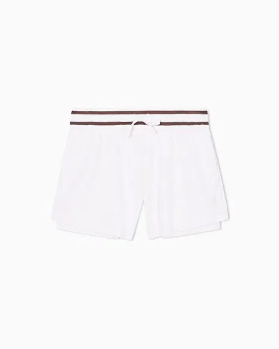 Armani Exchange Shorts In Technical Fabric In White