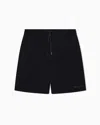 Armani Exchange Shorts With Tone-on-tone Logo In Black