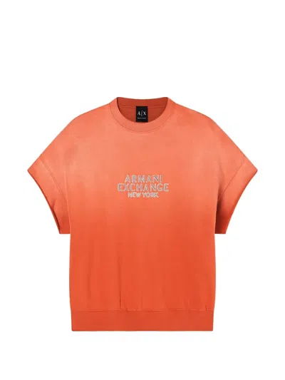 Armani Exchange Short-sleeve Sweatshirt In Orange