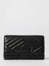 Armani Exchange Wallet With Flap And Quilted Shoulder Strap In Black