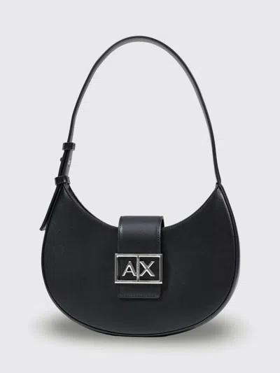 Armani Exchange Logo-plaque Shoulder Bag In Black