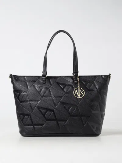 Armani Exchange Logo-print Tote Bag In Black